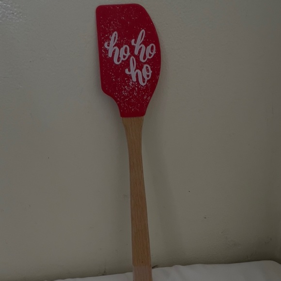 Silicone Spatula Detailed with Santa Laugter “ Ho Ho Ho Handle Xmas Holiday - Picture 1 of 5